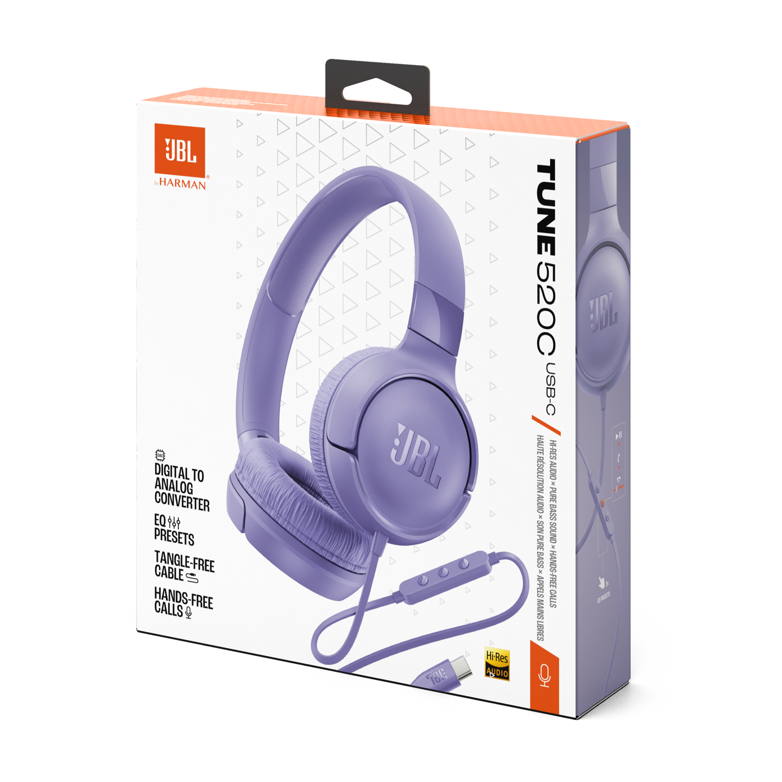 Jbl Audifonos diadema tune 520c púrpura usb-c t520c